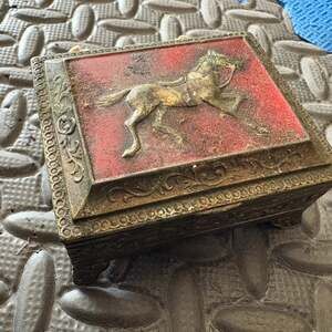 Vintage Occupied Japan Horse Steer Trinket Box